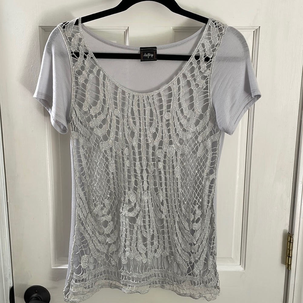 Silver Sparkle Cutout Daytrip Top